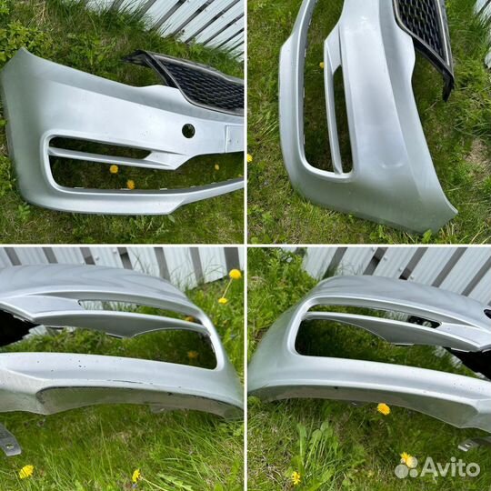 Бампер передний оригинальный серебристый Киа Рио 3