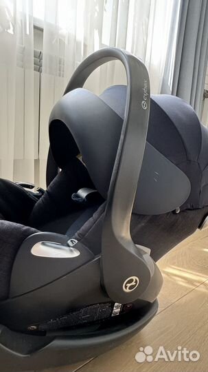 Автолюлька cybex cloud q platinum + база isofix