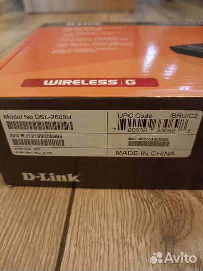 Беспроводной маршрутизатор D-Link adsl2+ 2600U