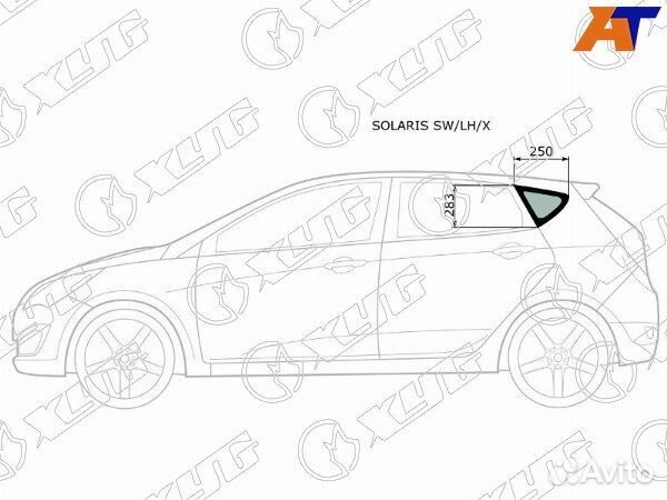 Стекло кузова боковое (не опускное) hyundai solari