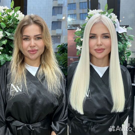 Горячее наращивание волос славянка