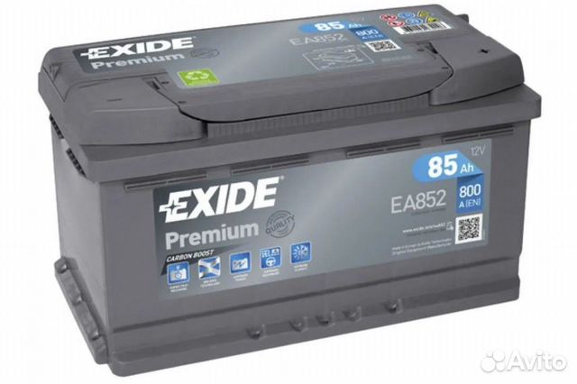 Аккумулятор exide EA852 Низкий 12V 85Ah 800A Оп
