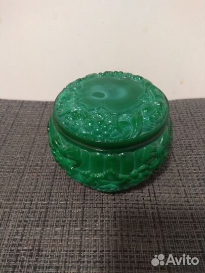 Шкатулка малахитовое стекло Чехословакия