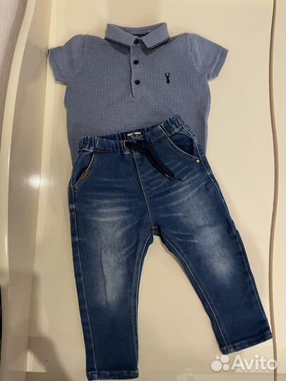 Джинсы с футболкой Next на мальчика на 2 года