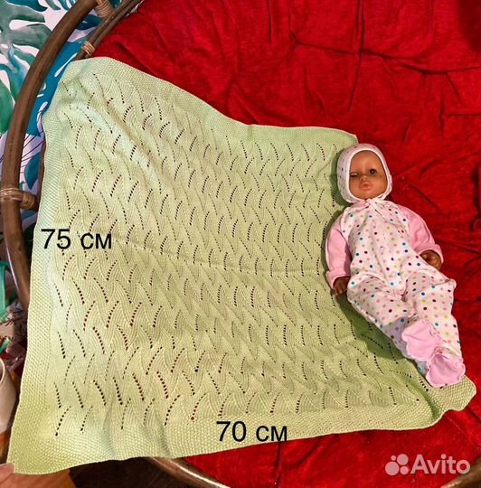 Плед детский вязаный ручная работа