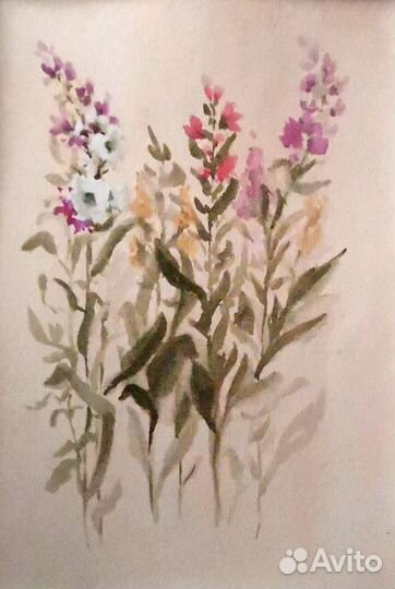 Акварельная картина Полевые цветы Прованс