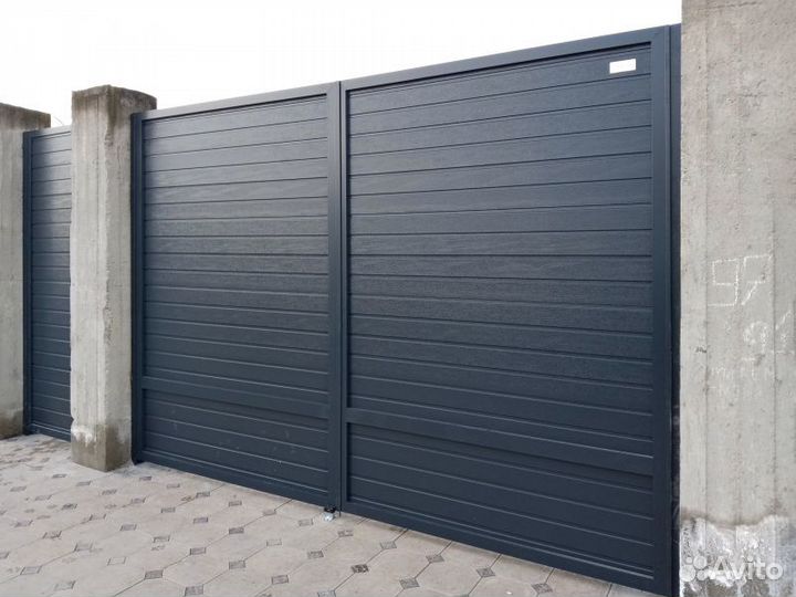 Распашные ворота Алютех / Калитка