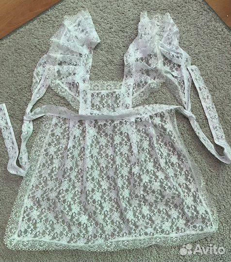 Школьный белый фартук+бант