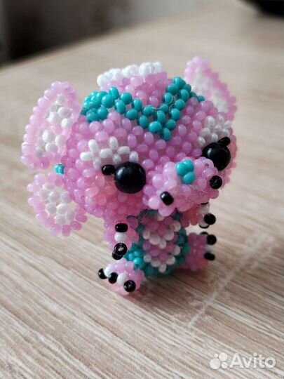 Брелок, амигуруми из бисера, дракон