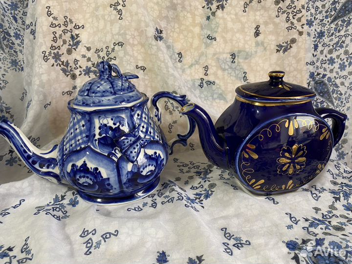 Cobalt чайники вазочки Гжель лфз