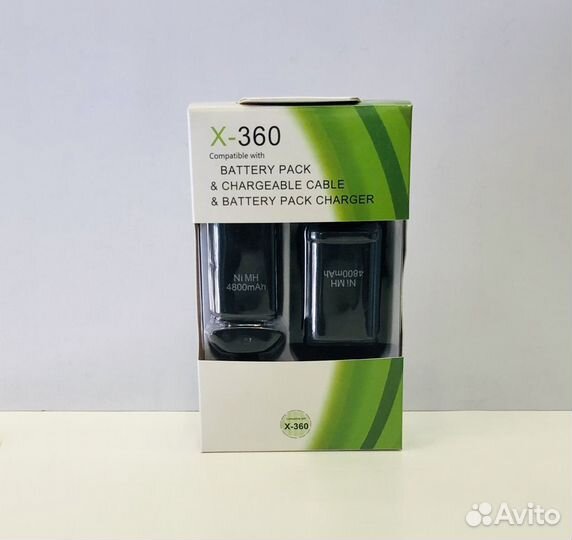 Аккумулятор+зарядный кабель для геймпада XBox360