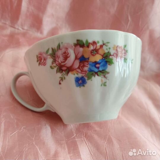 Чайные пары и сливочник, винтаж, Дулево