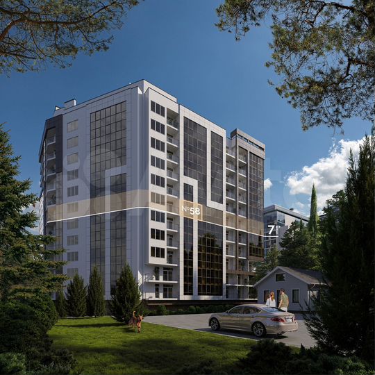 1-к. апартаменты, 62,6 м², 7/12 эт.