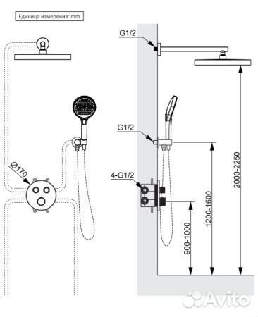 Душевая система с термостатом AltroBagno Bilancia