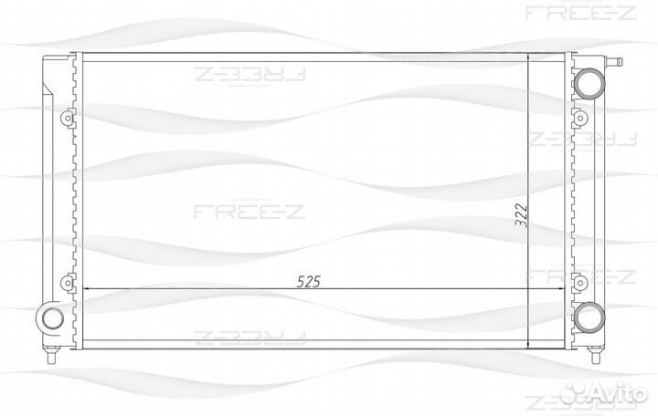 Радиатор VW golf/passat/caddy 76- 1.6/1.8 охлаж
