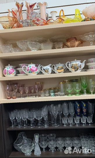 Сервиз,фарфор,цветное стекло,посуда СССР