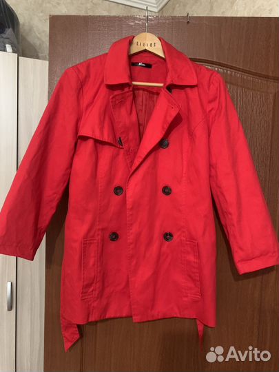 Тренч красный женский