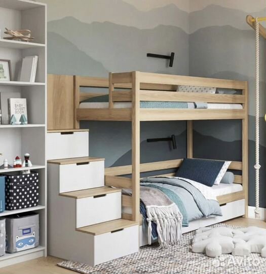 Кроватка домик двухъярусная