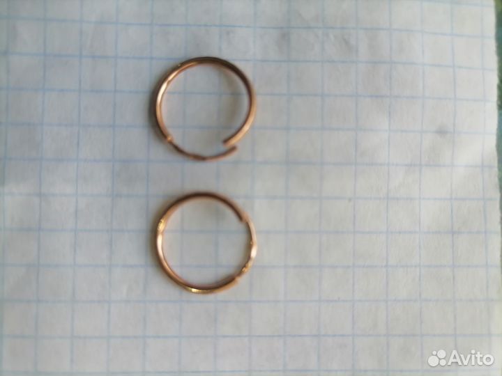 Золотые серьги детские бу