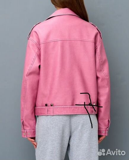 Кожанная куртка розовая y2k