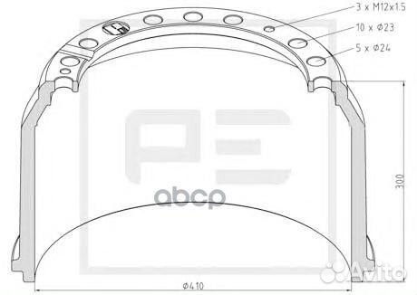 036.403-00A торм.барабан 410x220/234 H300 d2