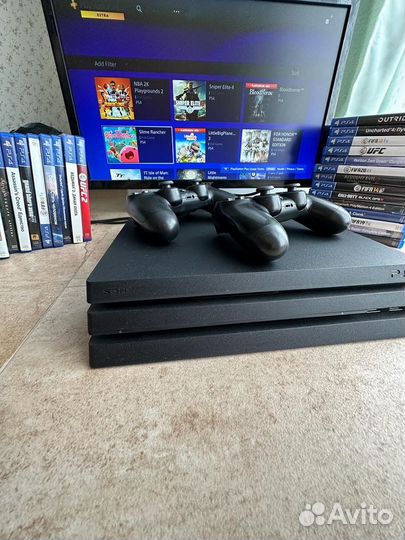 Sony PS4 pro + 87 игр, 1tb, 4k