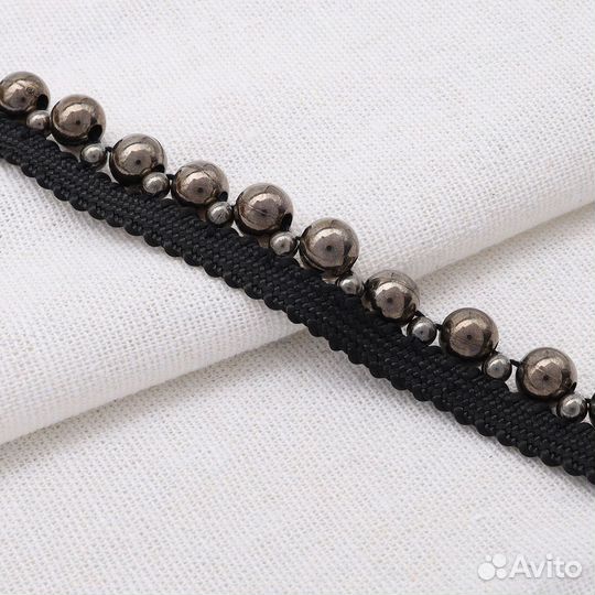 Бахрома-кант большой/малый жемчуг, 2 темно-серый (9 м), 9 м