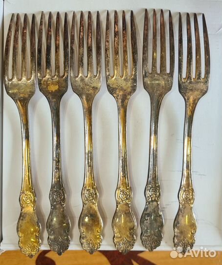 Вилки десертые. Покрыты Серебро Золото. СССР