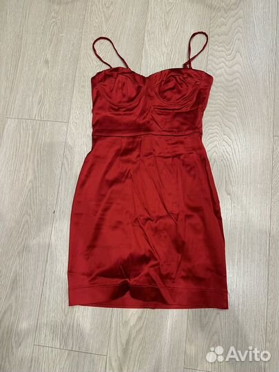 Платье вечернее атласное красное Lime