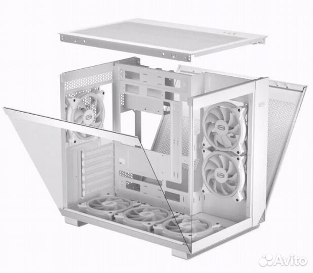 Корпус для пк белый аквариум (pc cooler c3 t500)