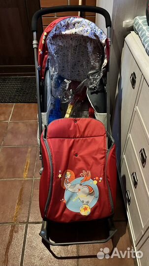 Детские санки коляска с колесами Nika Kids