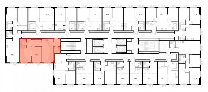 2-к. квартира, 62,9 м², 10/33 эт.