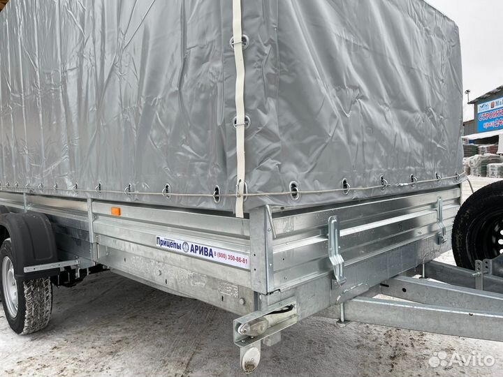 Двухосный прицеп с тентом аэро 150 см мзса 817735
