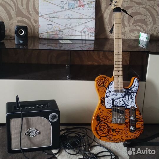 Электрогитара с комбиком бу