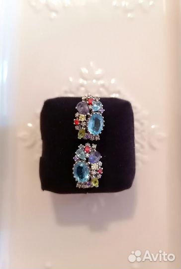 Серьги с фианитами