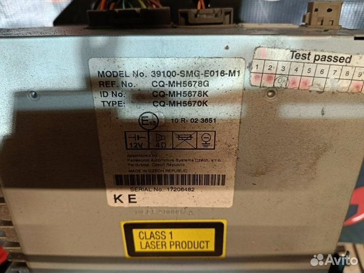 Штатная магнитола Honda Civic 8 5D FN R18A2 2008