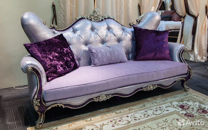 Диван фиолетовый в гостиную массив бука