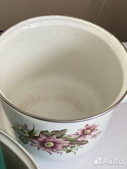 Советская посуда эмалированная, латка, кастрюли