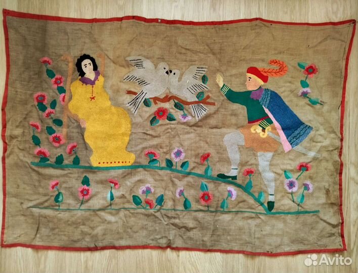 Настенный коврик вышивка 19 век
