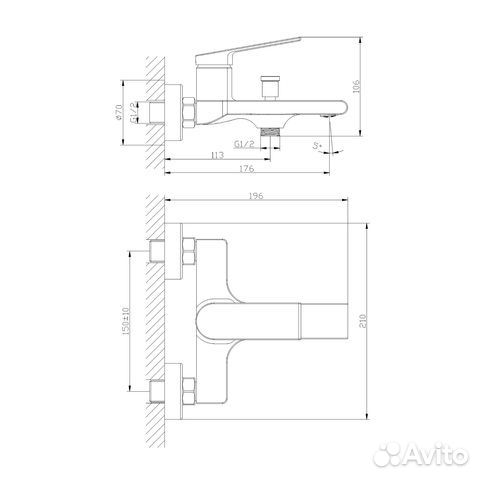 Смеситель для ванны Orange gauss M30-100cr хром