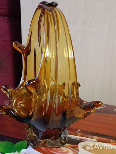 Ваза цветное стекло винтаж