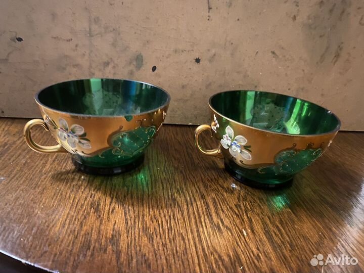 Конфетница Богемия смальта лепка Чехословакия