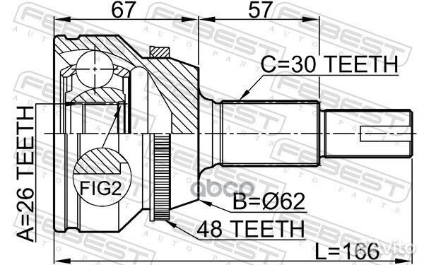 0110-GSV40A48 ШРУС наружный к-кт ABS 26x62x30