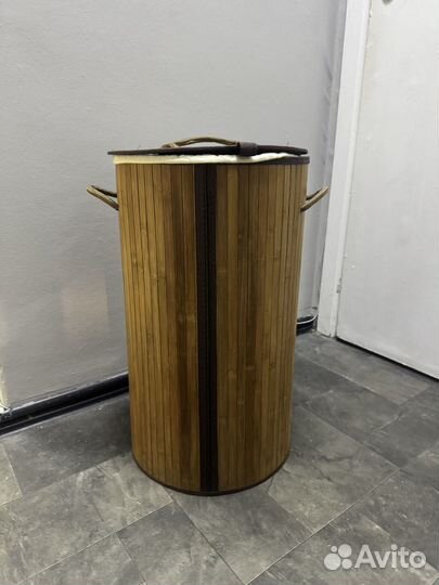 Корзина для белья бамбук с крышкой