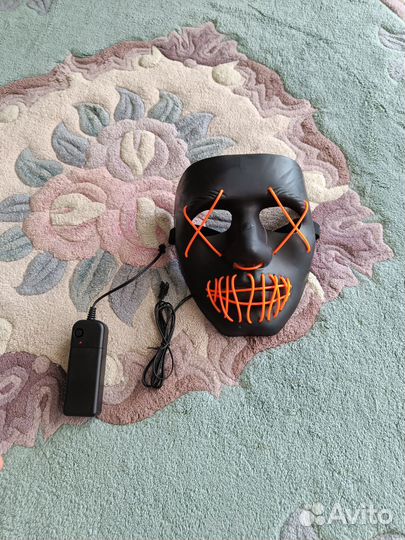 Маска карнавальная неоновая