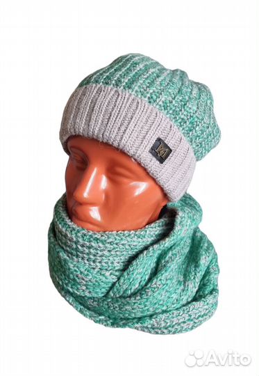 Комплект шапка и снуд зима