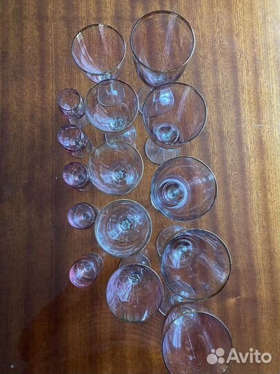 Комплект фужеров Цветное стекло СССР