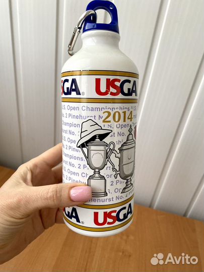 Спортивная бутылка фляга для воды с карабином usga