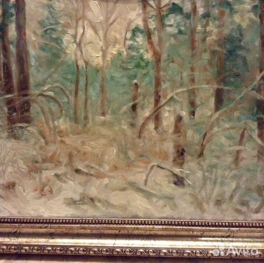 Картина этюд - Зимний лес