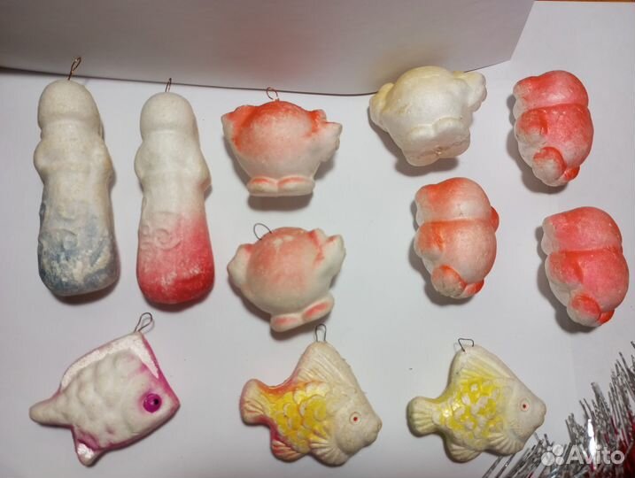 Ёлочные игрушки СССР. Пенопласт